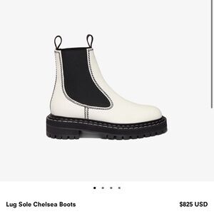 Proenza Schouler White Leather Chelsea Boots - IT39